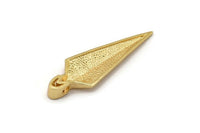 Stone Age Knife, Gold Plated Brass Stone Age Knife Charm, Pendants, Findings (43x14mm) N0263