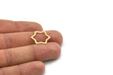 Brass Star Charm, 8 Raw Brass Star Shaped Charms, Charm Pendants, Connectors (20x17x0.60mm) SMP0858