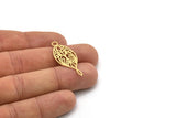 Brass Oval Charm, 6 Raw Brass Oval Charms With 1 Loop, Earring Charms (36x14x0.60mm) SMP0860