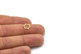 Brass Star Charm, 24 Raw Brass Star Shaped Charms, Charm Pendants, Connectors (11x10x0.60mm) SMP0865