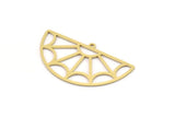 Semi Circle Charm, 4 Raw Brass Half Moon Charms With 1 Loop, Findings (20x35.5x0.60mm) SMP0868