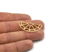 Semi Circle Charm, 4 Raw Brass Half Moon Charms With 1 Loop, Findings (20x35.5x0.60mm) SMP0868