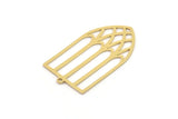 Brass Charm, 4 Raw Brass, Brass Pendants, Charm Pendants, Brass Charms With 1 Loop (35x19x0.60mm) SMP0871