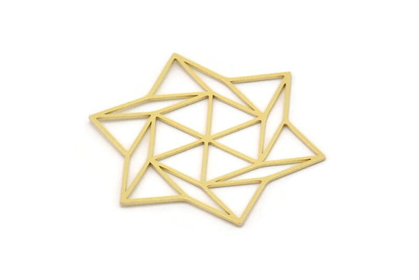 Brass Charm, 2 Raw Brass, Brass Pendants, Charm Pendants, Findings (40x35x0.60mm) SMP0875