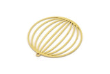 Brass Round Charm, 2 Raw Brass Round Shaped Charms With 1 Loop, Charm Pendants (34x31x0.60mm) SMP0974