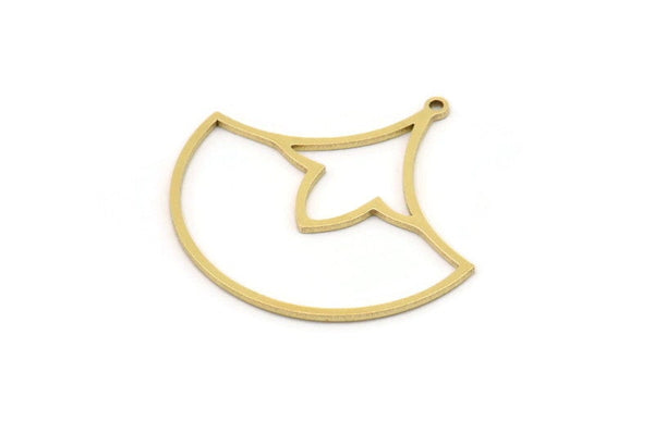 Brass Charm, 4 Raw Brass, Brass Pendants, Charm Pendants, Brass Charms With 1 Loop (32x33x0.80mm) SMP0985 A6902