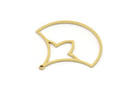 Brass Charm, 4 Raw Brass, Brass Pendants, Charm Pendants, Brass Charms With 1 Loop (32x33x0.80mm) SMP0985 A6902