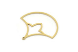 Brass Charm, 4 Raw Brass, Brass Pendants, Charm Pendants, Brass Charms With 1 Loop (32x33x0.80mm) SMP0985 A6902