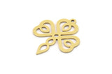 Brass Ethnic Charm, 12 Raw Brass Ethnic Motif Charms With 1 Loop, Earring Charms (21x17x0.60mm) SMP0986