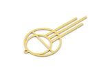 Brass Round Charm, 6 Raw Brass Round Charms With 1 Loop, Fringed Charms, Findings (41x20x0.60mm) SMP0987