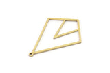 Brass Diamond Charm, 4 Raw Brass Diamond Shaped Charms With 1 Loop, Pendant Findings (37x26x0.80mm) SMP0990