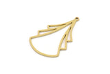 Brass Charm, 6 Raw Brass, Brass Pendants, Charm Pendants, Brass Charms With 1 Loop (33x21x0.80mm) SMP1012