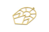 Brass Sun Charm, 4 Raw Brass Mountain Charms With 1 Loop, Sun Rising Charms, Findings (35x23x0.80mm) SMP1013 A6286
