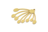 Brass Fringed Charm, 4 Raw Brass Fringe Shaped Charms With 1 Loop, Findings (32x38x0.80mm) SMP1017