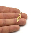 Brass Leaf Charm, 12 Raw Brass Branch Charms With 1 Loop, Charm Pendants (34x8x0.80mm) SMP1018