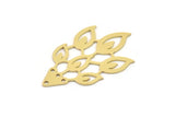 Brass Leaf Charm, 6 Raw Brass Leaf Charms With 1 Hole, Charm Pendants (35x21x0.60mm) SMP0885