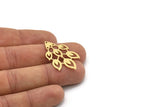 Brass Leaf Charm, 6 Raw Brass Leaf Charms With 1 Hole, Charm Pendants (35x21x0.60mm) SMP0885