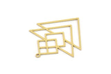 Brass Triangle Charm, 4 Raw Brass Triangle Shaped Charms With 1 Loop, Findings (34x29x0.60mm) SMP0888