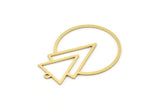 Brass Round Charm, 4 Raw Brass Triangle Charms With 1 Loop, Findings (32.5x24.5x0.60mm) SMP0891 A5546