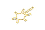 Brass Charm, 6 Raw Brass, Brass Pendants, Charm Pendants, Findings (36x23x0.60mm) SMP0894