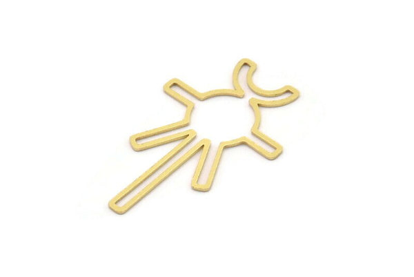 Brass Charm, 6 Raw Brass, Brass Pendants, Charm Pendants, Findings (36x23x0.60mm) SMP0894