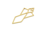 Brass Diamond Charm, 6 Raw Brass Diamond Shaped Charms, Pendant Findings (36x17x0.80mm) SMP0895