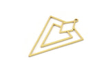 Brass Triangle Charm, 4 Raw Brass Triangle Shaped Charms With 1 Loop, Findings (40x27x0.80mm) SMP0896 Y157