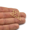 Brass Triangle Charm, 4 Raw Brass Triangle Shaped Charms With 1 Loop, Findings (40x27x0.80mm) SMP0896 Y157
