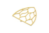 Brass Shield Charm, 2 Raw Brass Shield Charms With 1 Loop, Geometric Findings (35x35x0.60mm) SMP0903