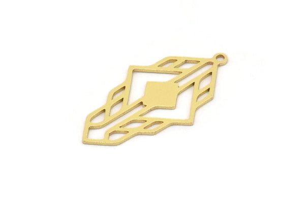 Brass Charm, 8 Raw Brass, Brass Pendants, Charm Pendants, Brass Charms With 1 Loop (30x16.5x0.60mm) SMP0905