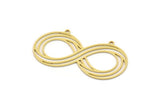Brass Infinity Charm, 4 Raw Brass Infinity Shaped Necklace Charms With 2 Loops, Findings (22x42x0.60mm) SMP0911