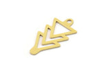 Brass Triangle Charm, 12 Raw Brass Triangle Shaped Charms With 1 Loop, Findings (23x11x0.60mm) SMP0915