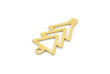 Brass Triangle Charm, 12 Raw Brass Triangle Shaped Charms With 1 Loop, Findings (23x11x0.60mm) SMP0915