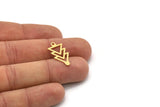 Brass Triangle Charm, 12 Raw Brass Triangle Shaped Charms With 1 Loop, Findings (23x11x0.60mm) SMP0915