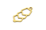 Brass Charm, 12 Raw Brass, Brass Pendants, Charm Pendants, Brass Charms With 1 Loop (21x9x0.60mm) SMP0925
