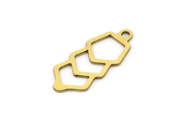 Brass Charm, 12 Raw Brass, Brass Pendants, Charm Pendants, Brass Charms With 1 Loop (21x9x0.60mm) SMP0925