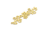 Brass Flower Charm, 12 Raw Brass Flower Shape Charms With 1 Loop, Charm Pendants (39x11x0.60mm) SMP0930