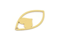 Brass Drop Charm, 8 Raw Brass Heart Patterned Charms With 1 Hole, Earring Findings (25x15x0.60mm) SMP0931