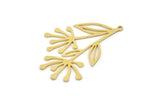 Brass Dandelion Charm, 6 Raw Brass Taraxacum Charms With 1 Loop, Findings (39x28x0.60mm) SMP0941