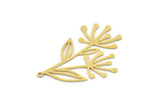 Brass Dandelion Charm, 6 Raw Brass Taraxacum Charms With 1 Loop, Findings (39x28x0.60mm) SMP0941