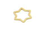 Brass Star Charm, 24 Raw Brass Star Shaped Charms, Charm Pendants, Connectors (14x12x0.60mm) SMP0950