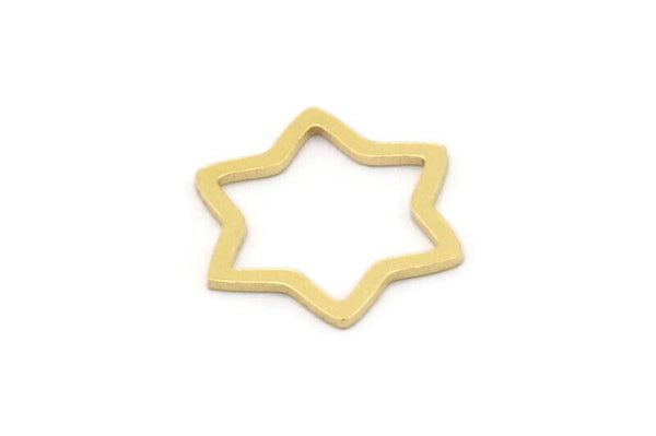 Brass Star Charm, 24 Raw Brass Star Shaped Charms, Charm Pendants, Connectors (14x12x0.60mm) SMP0950