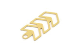 Brass Chevron Charm, 8 Raw Brass Chevron Shaped Charms With 1 Loop, Earring Charms (30x14x0.60mm) SMP0952