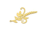 Brass Flower Charm, 8 Raw Brass Flower Shape Charms With 1 Loop, Charm Pendants (39x27x0.60mm) SMP0960