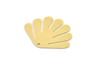 Brass Shell Charm, 6 Raw Brass Sea Shell Shaped Charms With 1 Hole, Earring Findings (21x25x0.60mm) SMP0967