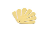 Brass Shell Charm, 6 Raw Brass Sea Shell Shaped Charms With 1 Hole, Earring Findings (21x25x0.60mm) SMP0967