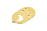 Brass Oval Charm, 6 Raw Brass Crescent Moon Charms With 1 Loop, Earring Charms (28x17x0.60mm) SMP0969