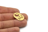 Brass Oval Charm, 6 Raw Brass Crescent Moon Charms With 1 Loop, Earring Charms (28x17x0.60mm) SMP0969