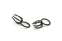 Claw Ring Settings - 2 Oxidized Black Brass Ring Blanks With 6 Claws For Natural Stones Y130 N0045