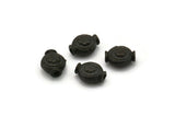 Black Spacer Bead, 12 Oxidized Black Brass Floral Spacer Beads, Findings (6x8mm) N0254